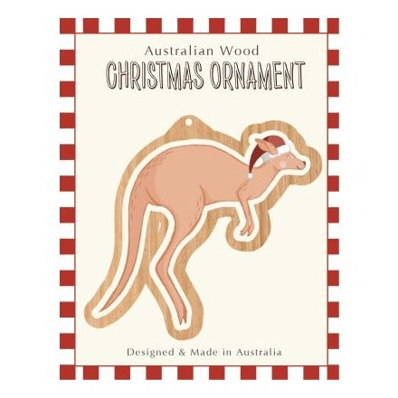 Wirihana Design Wirihana Design Wooden Christmas Ornament - Jumping Kangaroo