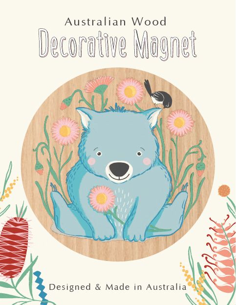 Wirihana Design Wirihana Design Wooden Magnet - Cute Wombat
