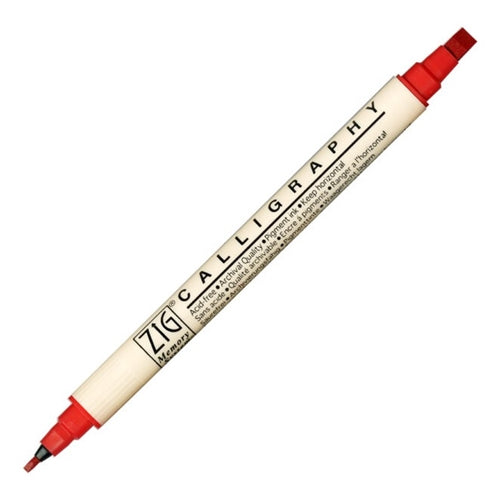 Zig Kuretake Zig Calligraphy Dual Tip  Marker - Pure Red