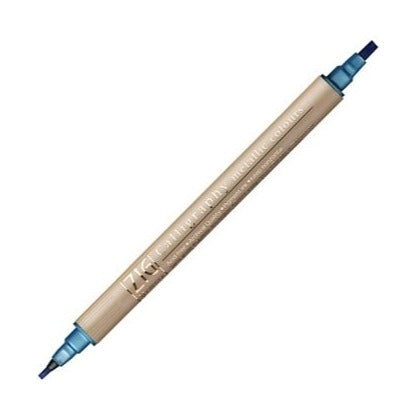 Zig Kuretake Zig Calligraphy Dual Tip Metallic Marker - Blue