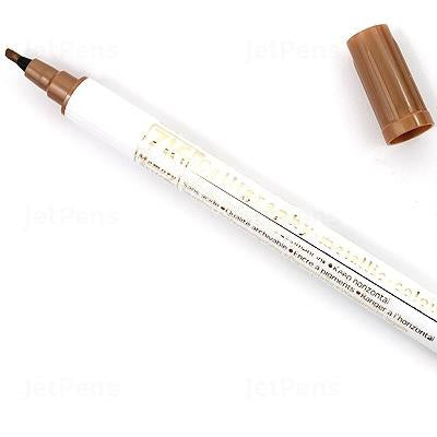 Zig Kuretake Zig Calligraphy Dual Tip Metallic Marker - Copper