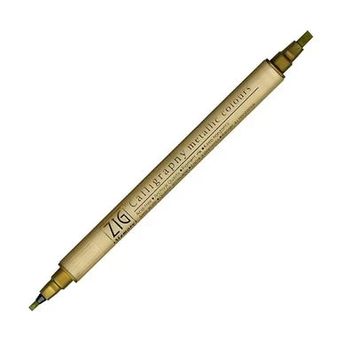 Zig Kuretake Zig Calligraphy Dual Tip Metallic Marker - Gold