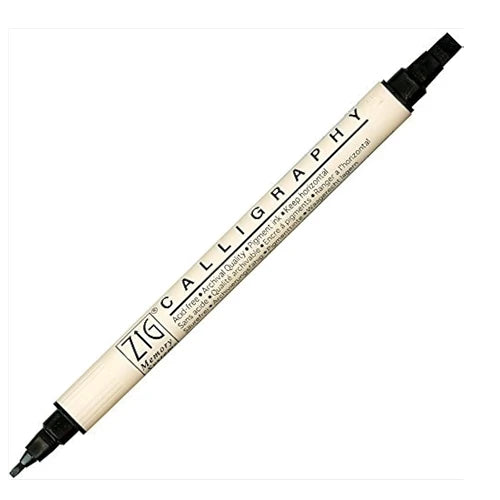 Zig Zig Calligraphy Dual Tip Marker - Pure Black