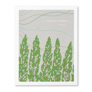 Positively Green Sympathy Card - ...only love is infinite.