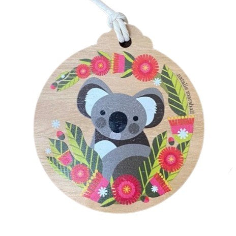 Little Hello Studio Wooden Decoration - Small Round, Koala