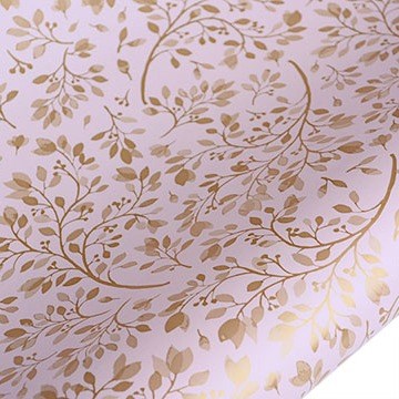 hiPP Gift Wrapping Paper - Spring Blossom, Gold/Pink, 5 mtrs
