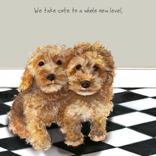Little Dog Laughed Greeting Card - Dog Series Squares, Cockapoo Cute