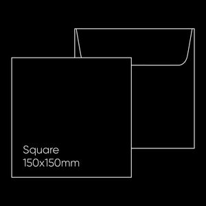 150mm Square Envelope - Kaskad Raven Black, Pack of 10