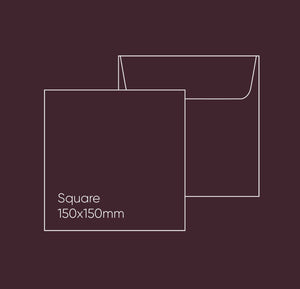 Note Card Envelope - Square, 150 x 150mm, Wine, Pack of 10