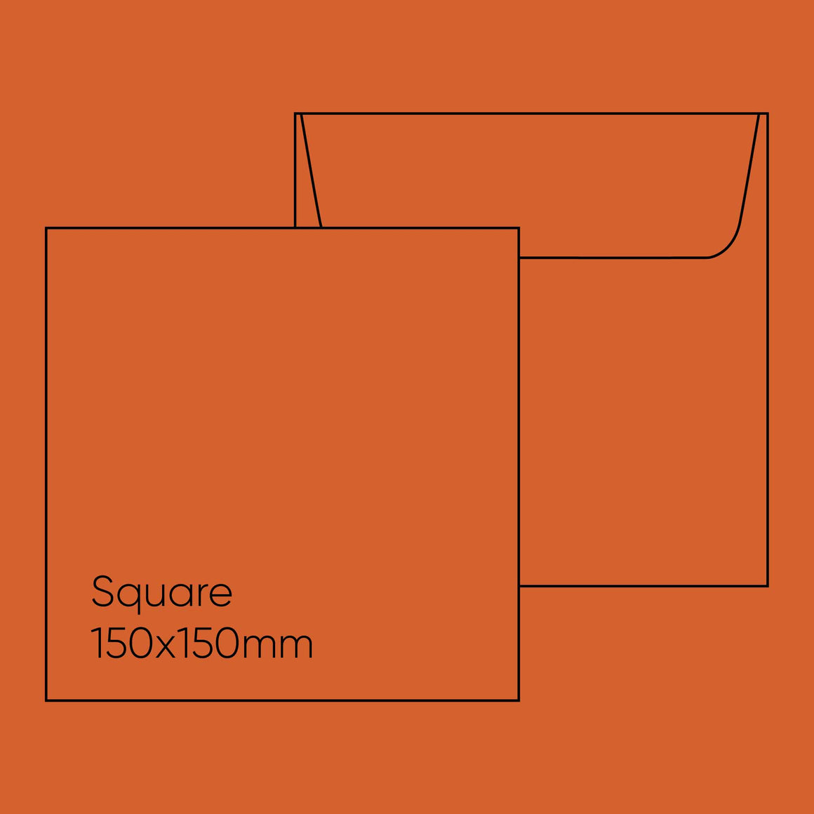 Note Card Envelope - Square, 150 x 150mm, Orange, Pack of 10