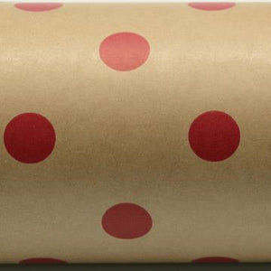 Kraft Gift Wrapping Paper - Red Dots on Kraft (Click & Collect Only - Can not be shipped)