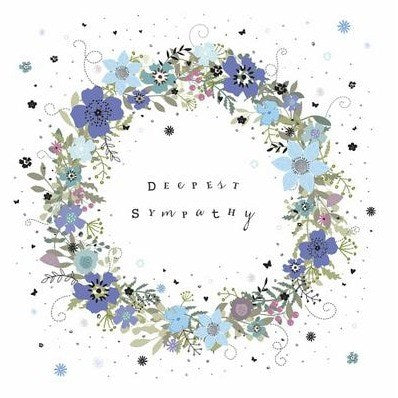 Whistlefish Greeting Card - Deepest Sympathy, Floral Wreath