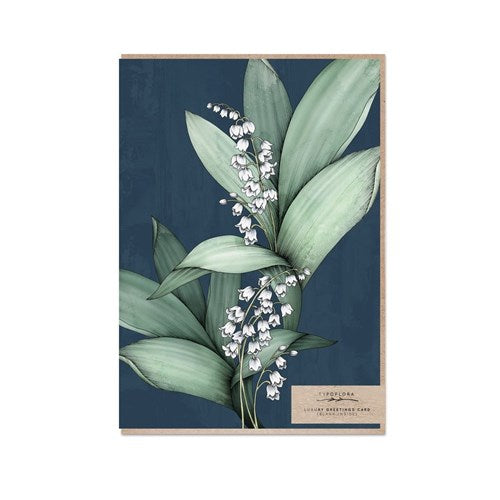 Typoflora Greeting Card - Floral Portrait, Lily of the Valley
