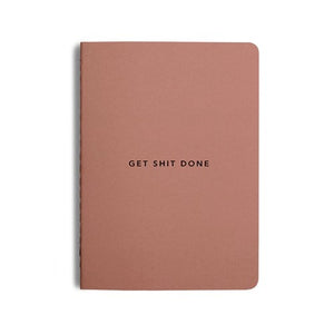 MiGoals Get Shit Done Notebook - A5, Minimal, Clay