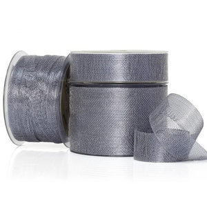 Ribbon: 10mm Aria Metallic Mesh, Gunmetal (per metre)