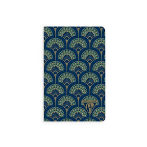Clairefontaine Sewn Spine Notebook - Neo Deco Collection, Pocket, Ruled, Peacock Blue