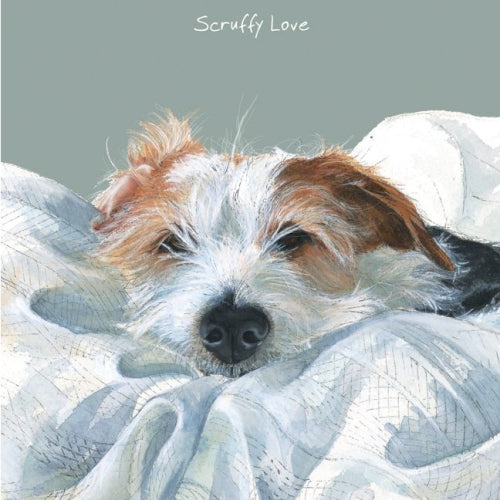 Little Dog Laughed Greeting Card - Dog Series Squares, Scruffy Love