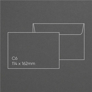 C6 Envelope (114x162mm) - Sirio Color Antracite Dark Grey, Pack of 10