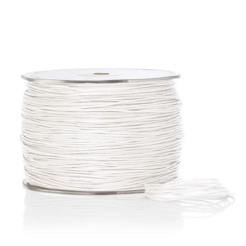 Wax Cotton String - 1mm, White (per metre)