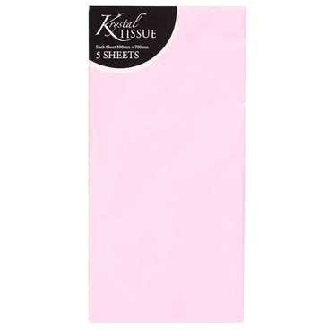 Krystal Tissue Paper - Pack of 5 sheets, Light Pink