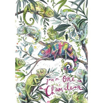 The Art File Greeting Card - Snowtap, One in a Chameleon