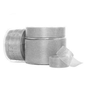 Ribbon: 10mm Aria Metallic Mesh, Silver (per metre)