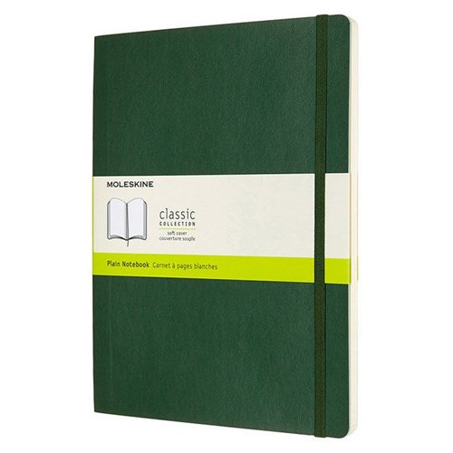 Moleskine Soft Cover Notebook - Plain, Extra Large, Myrtle Green