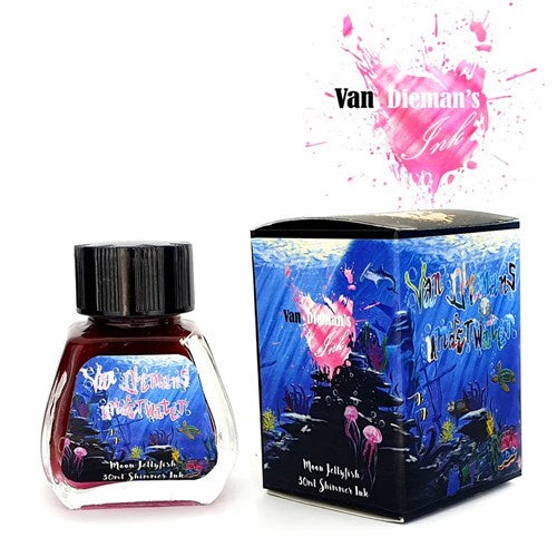 Van Dieman's Fountain Pen Ink - Underwater Series, Moon Jellyfish, Shimmering, 30ml