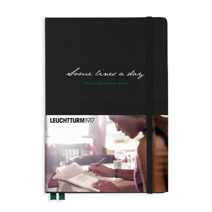 Leuchtturm1917 Notebook - Some Lines A Day 5 Year Memory Book, A5, Black