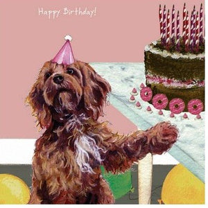 Little Dog Laughed Greeting Card - Dog Series Squares, Cockapoo Party