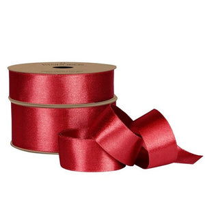 Ribbon: 38mm Satin Pearl - Red/Gold (per metre)