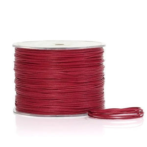 Wax Cotton String - 1mm, Red (per metre)