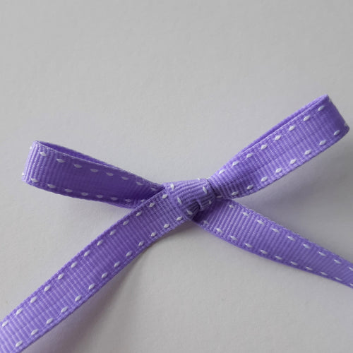 Ribbon: 10mm Double Pinstripe - Lavender (per metre)