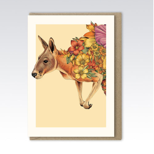 Marini Ferlazzo Greeting Card - Australian Adventure Collection, Red Kangaroo