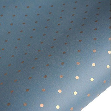 hiPP Gift Wrapping Paper - Mini Dots - Denim/Gold, 5 mtrs