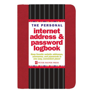 Internet Address & Password Logbook - Red
