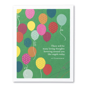 Positively Green Birthday Card - There will be many loving thoughts...