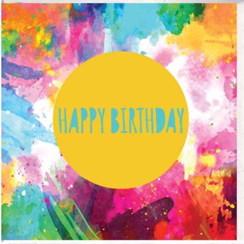 Paper Street Greeting Card - Watercolour Splashes Birthday