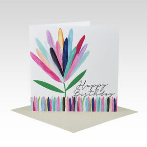 Rhicreative Greeting Card - Happy Birthday, Colourful Protea