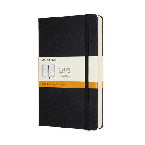 Moleskine Hard Cover Notebook - Ruled, Large Expanded, Black