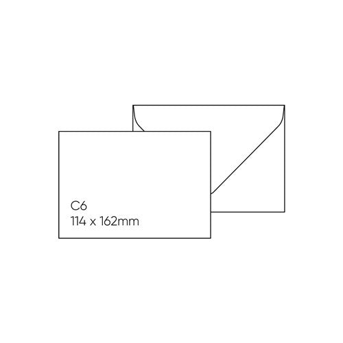 Note Card Envelope Pack - C6 (114 x 162mm), White, Pack of 10