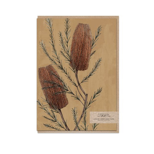 Typoflora Greeting Card - Field of Flowers, Banksia Portrait