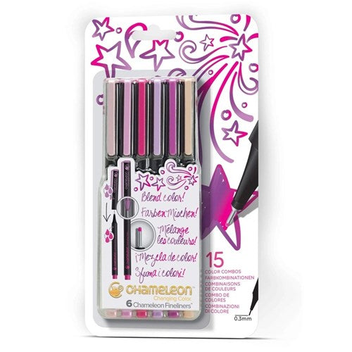 Chameleon Fineliner Pens - Starter Set, Floral, 6 Colours