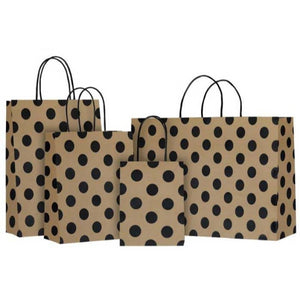 Gift Bag - Twisted Handle, Pearls Black/Kraft, XL, 410x300x155mm