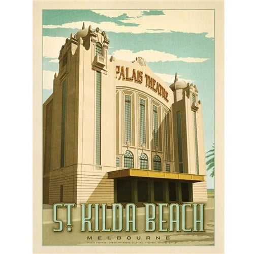 Harper & Charlie Postcard - Palais Theatre, St Kilda Beach