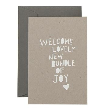 Me & Amber Greeting Card - New Bundle, White Ink on Kraft