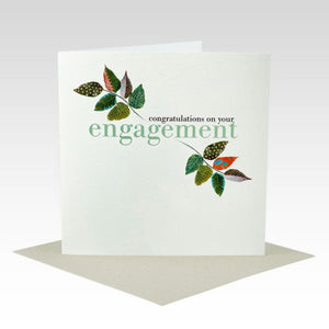 Rhicreative Greeting Card - Engagement Painted Leaves
