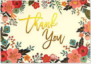 Thank You Card Set - Floral Frame