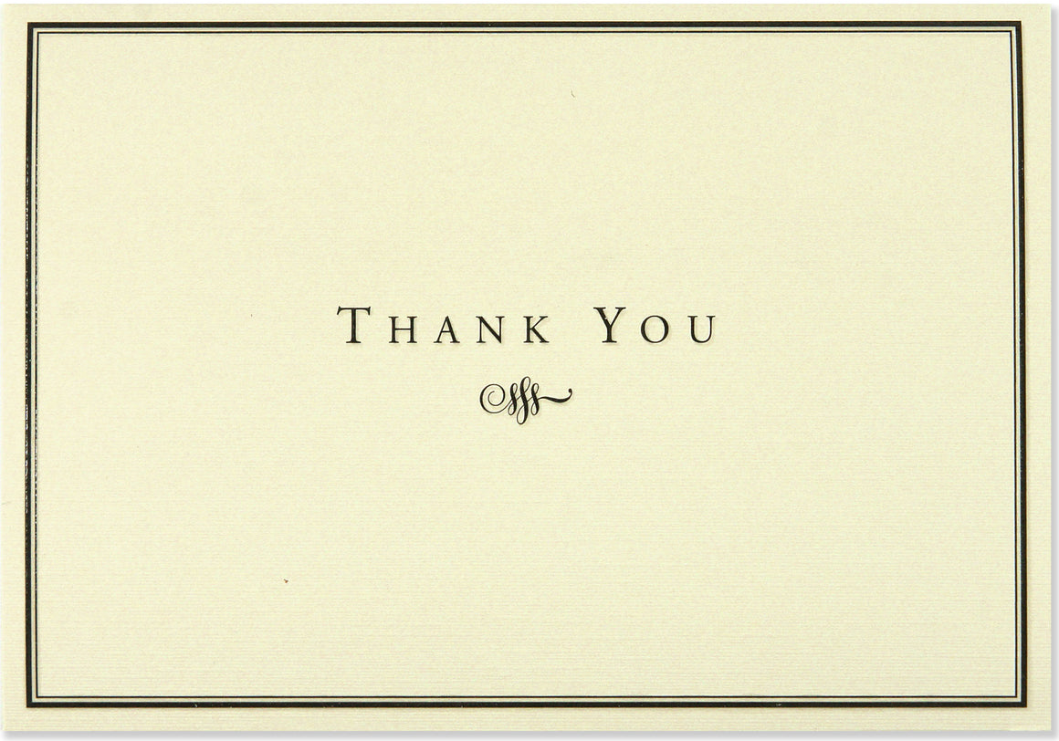 Thank You Card Set - Black & Cream
