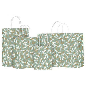 Gift Bag - Twisted Handle, Coolabah Eucalyptus/Gold, Medium, 210x270x110mm